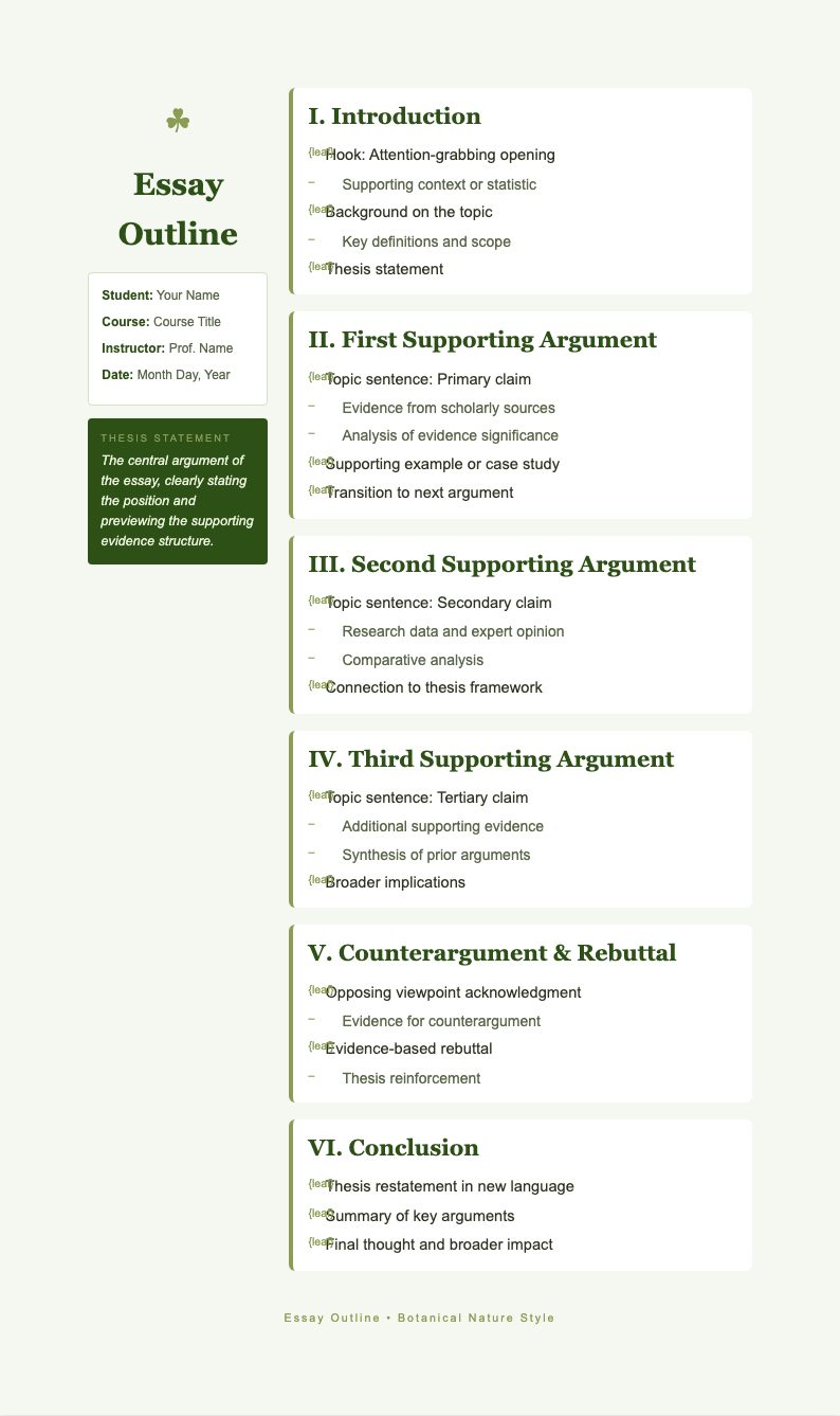Botanical Nature Essay Outline